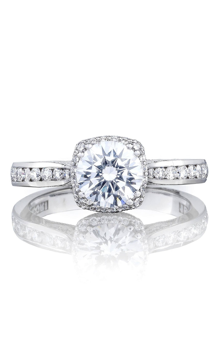 Round with Cushion Bloom Engagement Ring