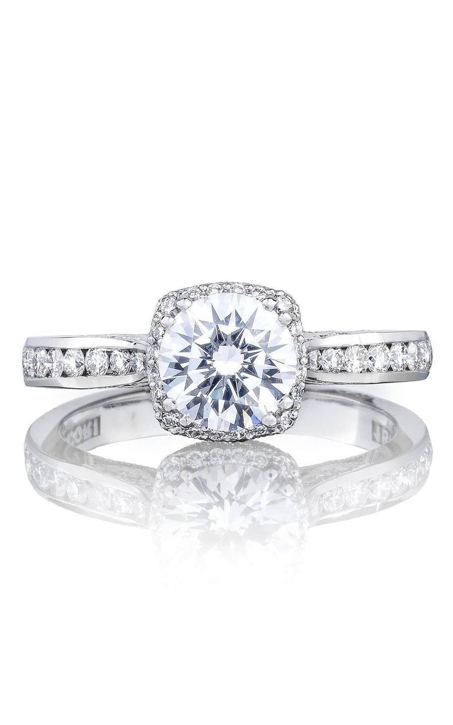 Round with Cushion Bloom Engagement Ring - Certified by Mintall.