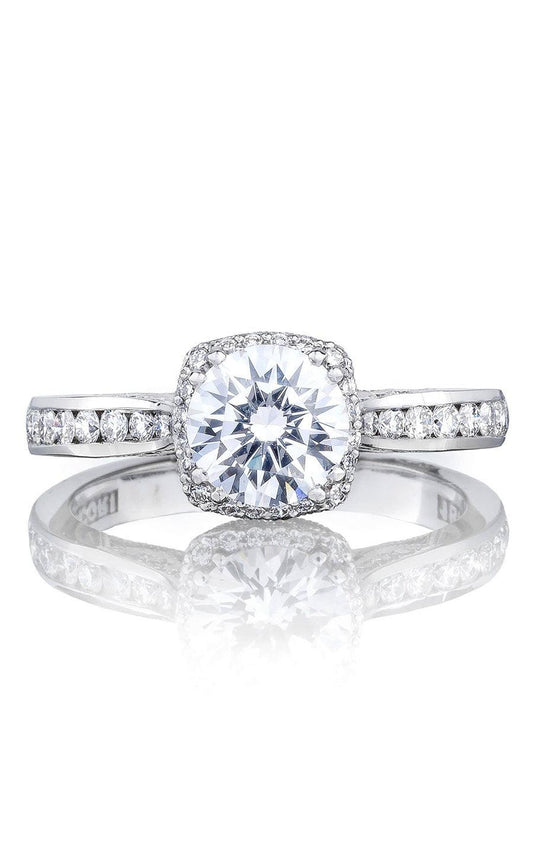 Round with Cushion Bloom Engagement Ring - Certified by Mintall.